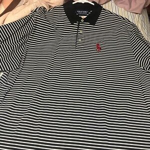 Polo Ralph Lauren XL black and white striped shirt